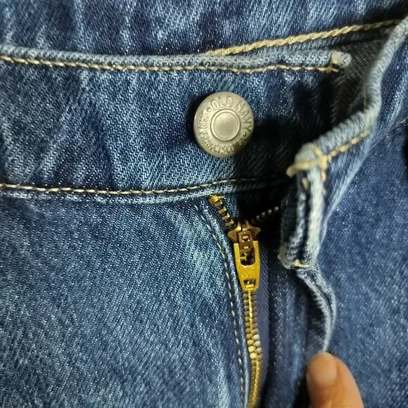 5105) Old Navy 10 Tall Hi Rise Baggy Wide Leg Drapey Denim Mediums Wash - Picture 4 of 9